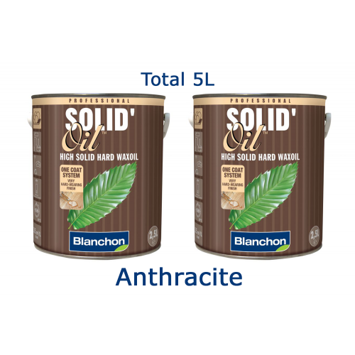 Blanchon SOLID'OIL  5 ltr (two 2.5 ltr cans) ANTHRACITE 06402883 (BL)